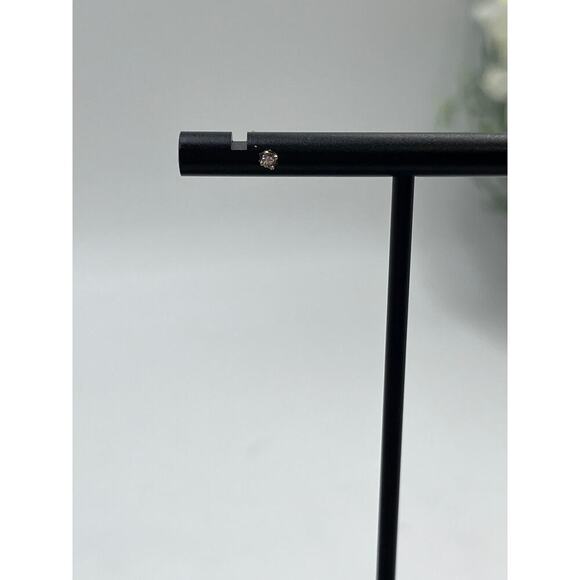 Yellow Gold 14k Designer Signed Round Solitaire Stud Pierced Earring *Single - Picture 3 of 9